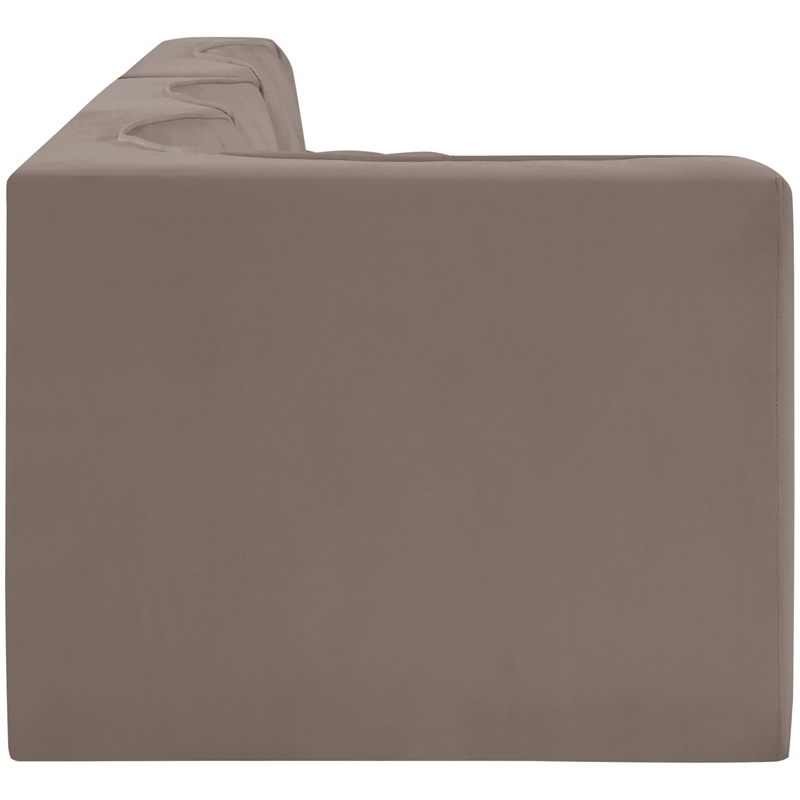 Meridian Furniture Rummi Taupe Velvet Performance Fabric 4pc. Modular Sectional