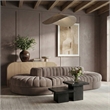 Meridian Furniture Rummi Taupe Velvet Performance Fabric 8pc. Modular Sectional