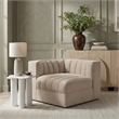 Meridian Furniture Rummi Beige Velvet Performance Fabric Corner Chair