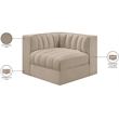 Meridian Furniture Rummi Beige Velvet Performance Fabric Corner Chair