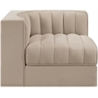 Meridian Furniture Rummi Beige Velvet Performance Fabric Corner Chair
