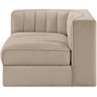 Meridian Furniture Rummi Beige Velvet Performance Fabric Corner Chair