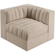 Meridian Furniture Rummi Beige Velvet Performance Fabric Corner Chair