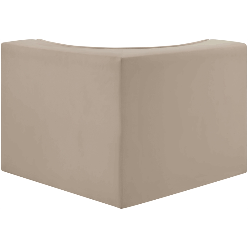 Meridian Furniture Rummi Beige Velvet Performance Fabric Corner Chair