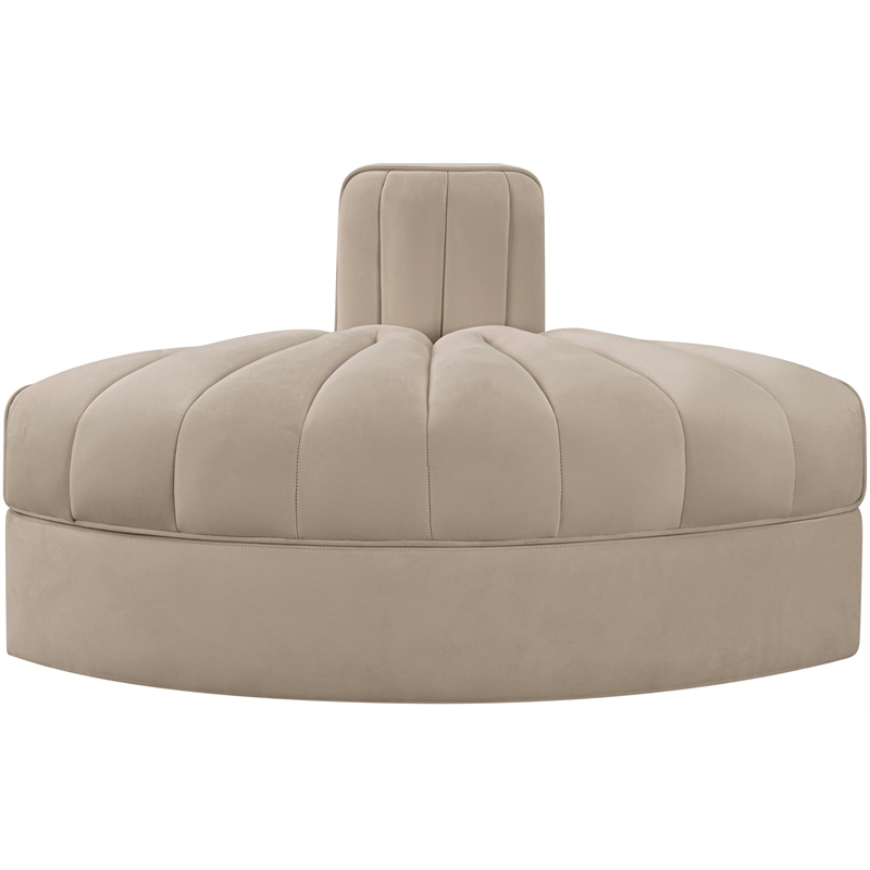 Meridian Furniture Rummi Beige Velvet Performance Fabric Reverse Corner Chair