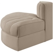 Meridian Furniture Rummi Beige Velvet Performance Fabric Reverse Corner Chair
