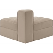 Meridian Furniture Rummi Beige Velvet Performance Fabric Reverse Corner Chair