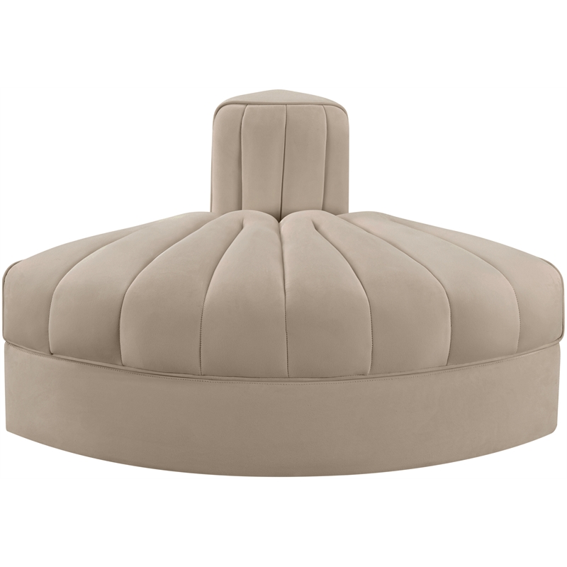 Meridian Furniture Rummi Beige Velvet Performance Fabric Reverse Corner Chair