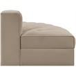 Meridian Furniture Rummi Beige Velvet Performance Fabric Reverse Corner Chair