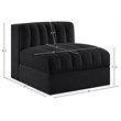 Meridian Furniture Rummi Black Velvet Performance Fabric Armless Chair