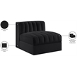Meridian Furniture Rummi Black Velvet Performance Fabric Armless Chair