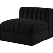 Meridian Furniture Rummi Black Velvet Performance Fabric Armless Chair