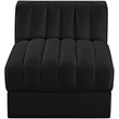 Meridian Furniture Rummi Black Velvet Performance Fabric Armless Chair