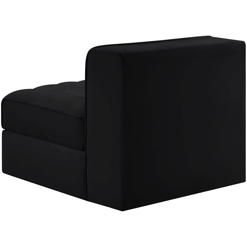 Meridian Furniture Rummi Black Velvet Performance Fabric Armless Chair