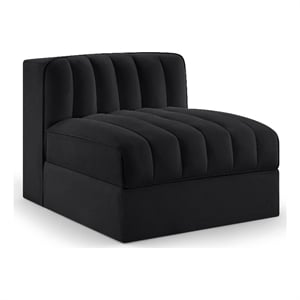 Meridian Furniture Rummi Black Velvet Performance Fabric Armless Chair