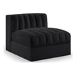 Meridian Furniture Rummi Black Velvet Performance Fabric Armless Chair