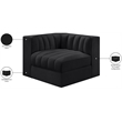 Meridian Furniture Rummi Black Velvet Performance Fabric Corner Chair