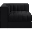 Meridian Furniture Rummi Black Velvet Performance Fabric Corner Chair