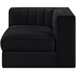 Meridian Furniture Rummi Black Velvet Performance Fabric Corner Chair