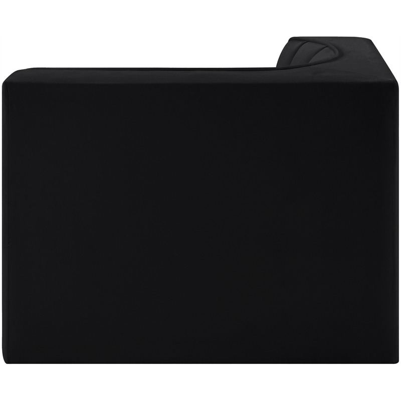 Meridian Furniture Rummi Black Velvet Performance Fabric Corner Chair
