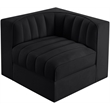 Meridian Furniture Rummi Black Velvet Performance Fabric Corner Chair
