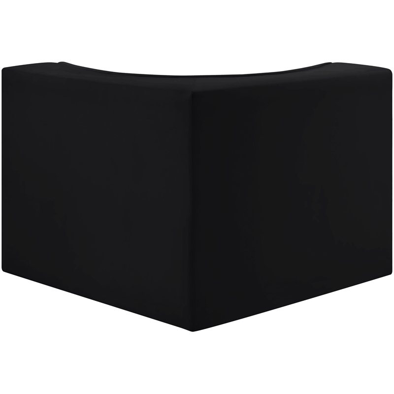 Meridian Furniture Rummi Black Velvet Performance Fabric Corner Chair