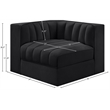 Meridian Furniture Rummi Black Velvet Performance Fabric Corner Chair