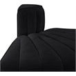 Meridian Furniture Rummi Black Velvet Performance Fabric Reverse Corner Chair