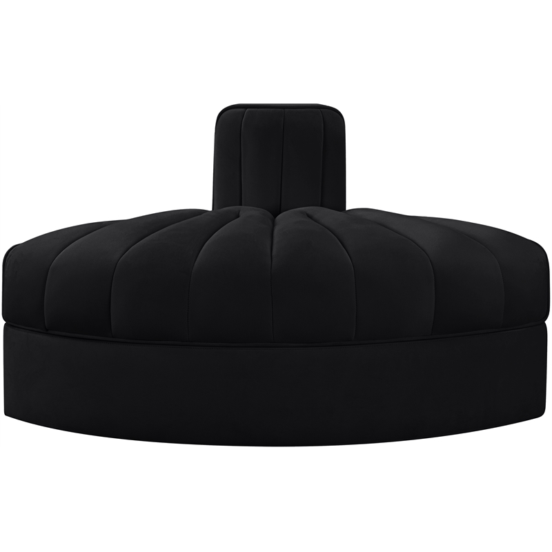 Meridian Furniture Rummi Black Velvet Performance Fabric Reverse Corner Chair