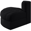Meridian Furniture Rummi Black Velvet Performance Fabric Reverse Corner Chair