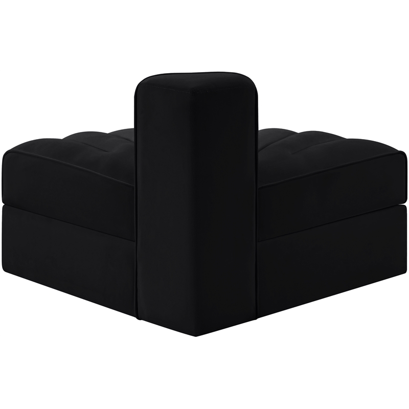 Meridian Furniture Rummi Black Velvet Performance Fabric Reverse Corner Chair