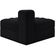 Meridian Furniture Rummi Black Velvet Performance Fabric Reverse Corner Chair