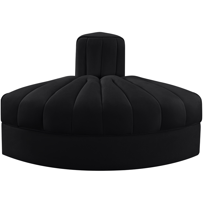 Meridian Furniture Rummi Black Velvet Performance Fabric Reverse Corner Chair