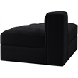 Meridian Furniture Rummi Black Velvet Performance Fabric Reverse Corner Chair