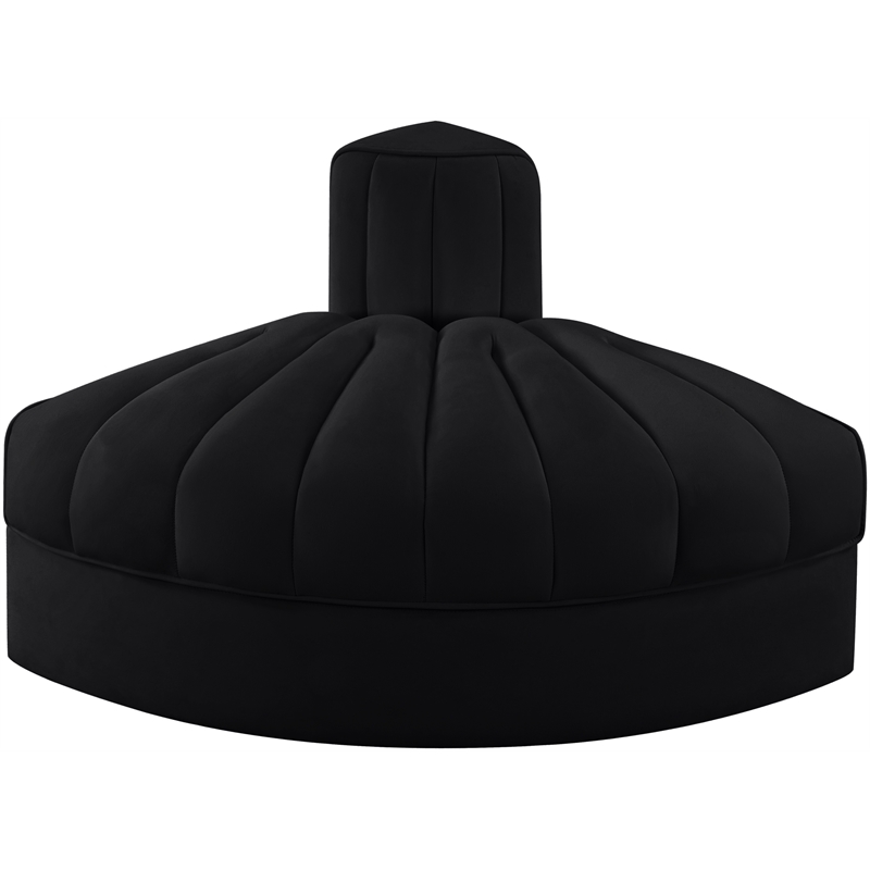 Meridian Furniture Rummi Black Velvet Performance Fabric Reverse Corner Chair