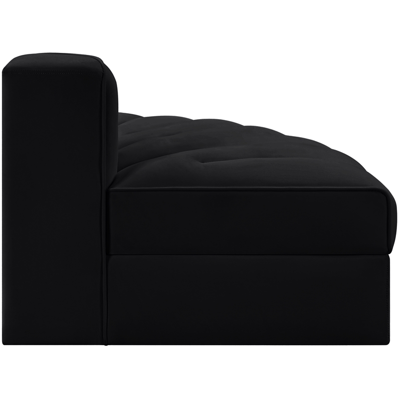 Meridian Furniture Rummi Black Velvet Performance Fabric Reverse Corner Chair