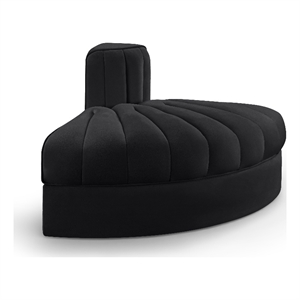 Meridian Furniture Rummi Black Velvet Performance Fabric Reverse Corner Chair