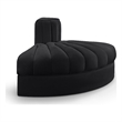 Meridian Furniture Rummi Black Velvet Performance Fabric Reverse Corner Chair