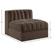 Meridian Furniture Rummi Brown Velvet Performance Fabric Armless Chair