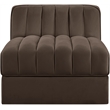 Meridian Furniture Rummi Brown Velvet Performance Fabric Armless Chair