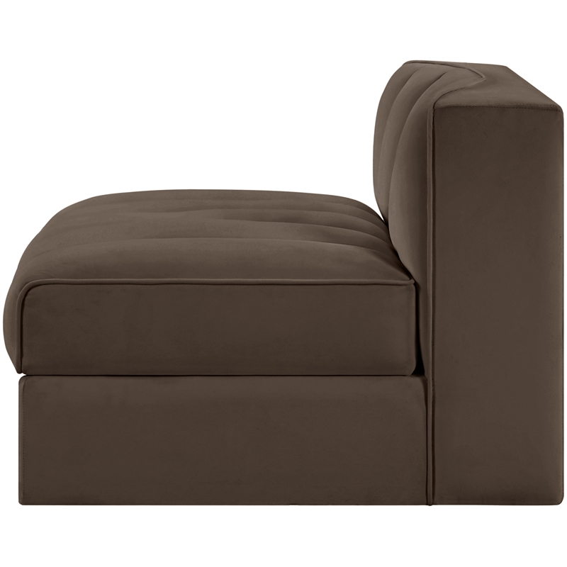 Meridian Furniture Rummi Brown Velvet Performance Fabric Armless Chair