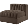 Meridian Furniture Rummi Brown Velvet Performance Fabric Armless Chair