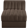 Meridian Furniture Rummi Brown Velvet Performance Fabric Armless Chair