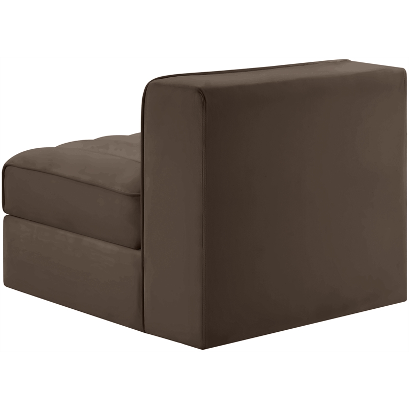 Meridian Furniture Rummi Brown Velvet Performance Fabric Armless Chair