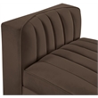 Meridian Furniture Rummi Brown Velvet Performance Fabric Armless Chair