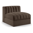 Meridian Furniture Rummi Brown Velvet Performance Fabric Armless Chair