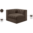 Meridian Furniture Rummi Brown Velvet Performance Fabric Corner Chair