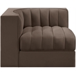 Meridian Furniture Rummi Brown Velvet Performance Fabric Corner Chair