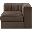 Meridian Furniture Rummi Brown Velvet Performance Fabric Corner Chair