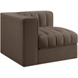 Meridian Furniture Rummi Brown Velvet Performance Fabric Corner Chair